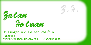 zalan holman business card